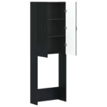 vidaXL Toaletná skriňa HOORN Čierna 66 x 25,5 x 190 cm – Obrázok 2