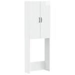 vidaXL Toaletná skriňa HOORN Biela s vysokým leskom 66 x 25,5 x 190 cm