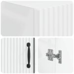 vidaXL Toaletná skriňa HOORN Biela s vysokým leskom 66 x 25,5 x 190 cm – Obrázok 6
