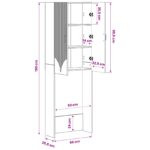 vidaXL Toaletná skriňa HOORN Staré drevo 66 x 25,5 x 190 cm – Obrázok 7
