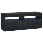 vidaXL LED TV kabinet Čierna Kompozitné drevo