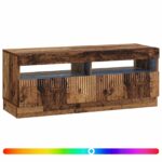 vidaXL LED TV kabinet Staré drevo Kompozitné drevo – Obrázok 2
