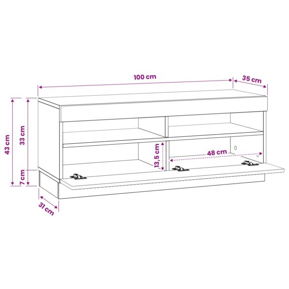 vidaXL LED TV kabinet Dub artisan Kompozitné drevo – Obrázok 10