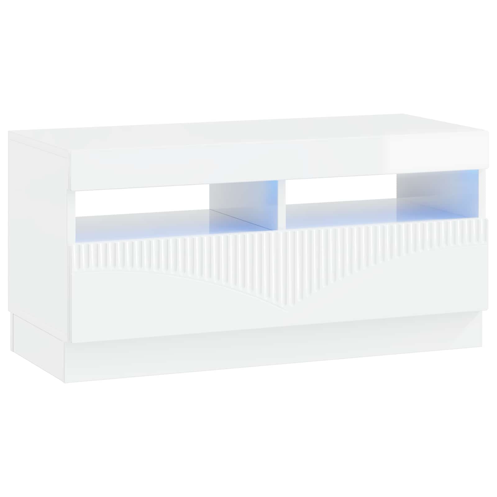 897439_1.jpg vidaXL LED TV kabinet Biela s vysokým leskom Kompozitné drevo – Obrázok 1