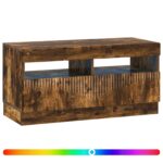 vidaXL LED TV kabinet Dymový dub Kompozitné drevo – Obrázok 2