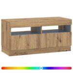 vidaXL LED TV kabinet Dub artisan Kompozitné drevo – Obrázok 2
