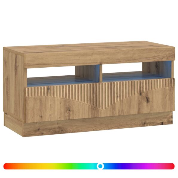 vidaXL LED TV kabinet Dub artisan Kompozitné drevo – Obrázok 2