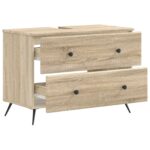 vidaXL Kúpeľňová skrinka pod umývadlo BREDA Dub sonoma 82 x 41 x 59 cm – Obrázok 2