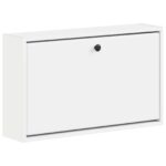 vidaXL Nástenný botník BREDA 71 x 17 x 43 cm Kompozitné drevo Biela
