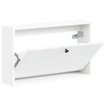 vidaXL Nástenný botník BREDA 71 x 17 x 43 cm Kompozitné drevo Biela – Obrázok 2