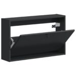 vidaXL Nástenný botník BREDA 71 x 17 x 43 cm Kompozitné drevo Čierna – Obrázok 2
