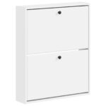 vidaXL Nástenný botník BREDA 71 x 17 x 86 cm Kompozitné drevo Biela