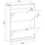 vidaXL Nástenný botník BREDA 71 x 17 x 86 cm Kompozitné drevo Biela – Obrázok 8