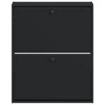 vidaXL Nástenný botník BREDA 71 x 17 x 86 cm Kompozitné drevo Čierna – Obrázok 3