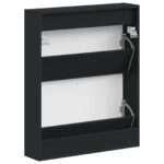 vidaXL Nástenný botník BREDA 71 x 17 x 86 cm Kompozitné drevo Čierna – Obrázok 5