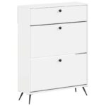 vidaXL Skriňa na topánky BREDA 78 x 24 x 103 cm Kompozitné drevo Biela