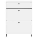 vidaXL Skriňa na topánky BREDA 78 x 24 x 103 cm Kompozitné drevo Biela – Obrázok 3