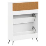 vidaXL Skriňa na topánky BREDA 78 x 24 x 103 cm Kompozitné drevo Biela – Obrázok 5