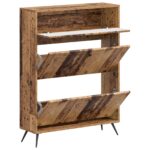 vidaXL Skriňa na topánky BREDA 78 x 24 x 103 cm Kompozitné drevo – Obrázok 2