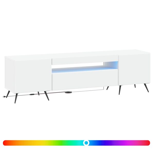 vidaXL LED TV kabinet Biela Kompozitné drevo – Obrázok 2