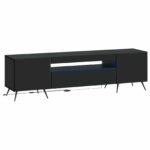 vidaXL LED TV kabinet Čierna Kompozitné drevo