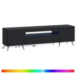 vidaXL LED TV kabinet Čierna Kompozitné drevo – Obrázok 2