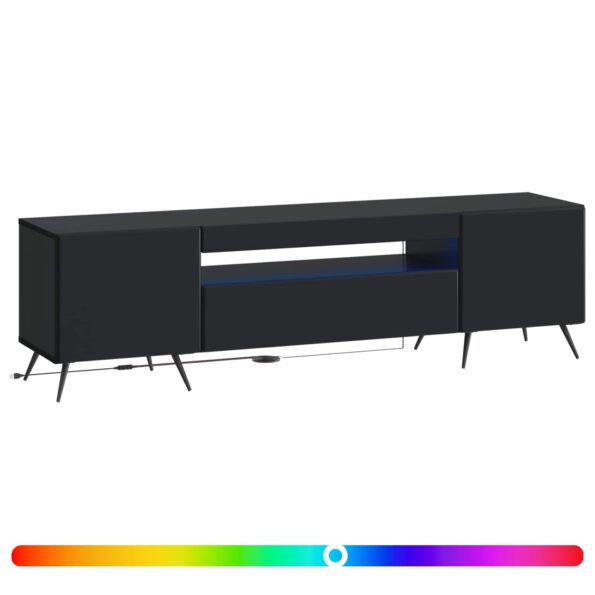 vidaXL LED TV kabinet Čierna Kompozitné drevo – Obrázok 2