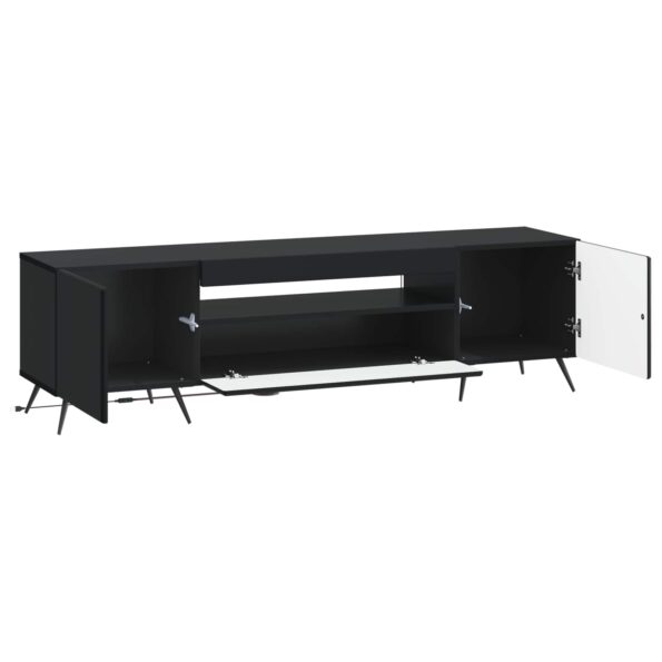 vidaXL LED TV kabinet Čierna Kompozitné drevo – Obrázok 3