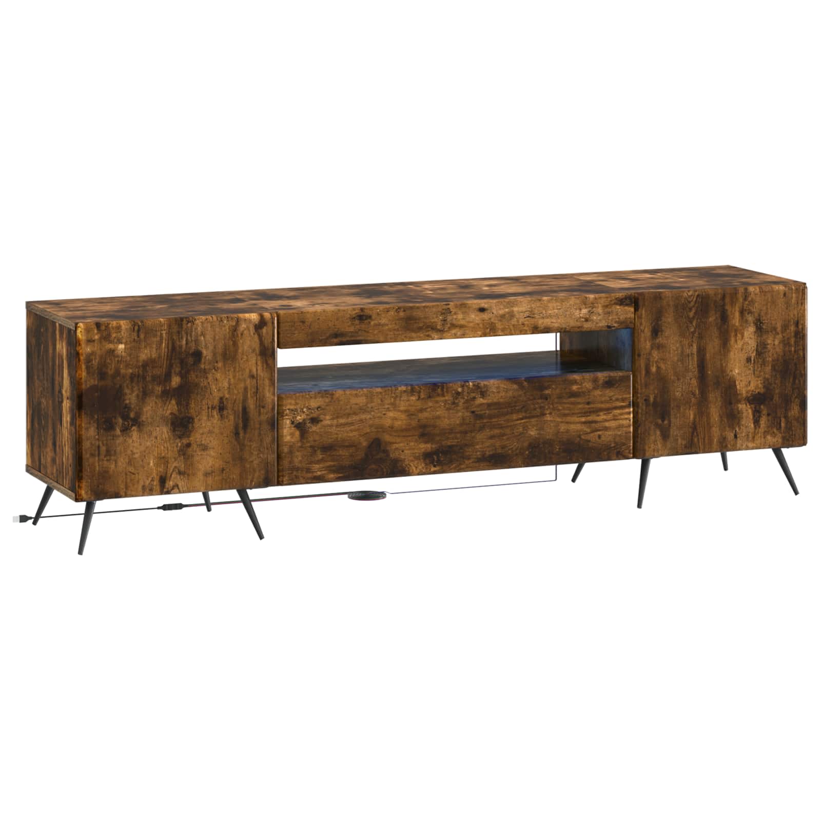 897570_1.jpg vidaXL LED TV kabinet Dymový dub Kompozitné drevo – Obrázok 1