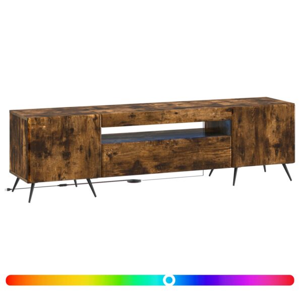 vidaXL LED TV kabinet Dymový dub Kompozitné drevo – Obrázok 2