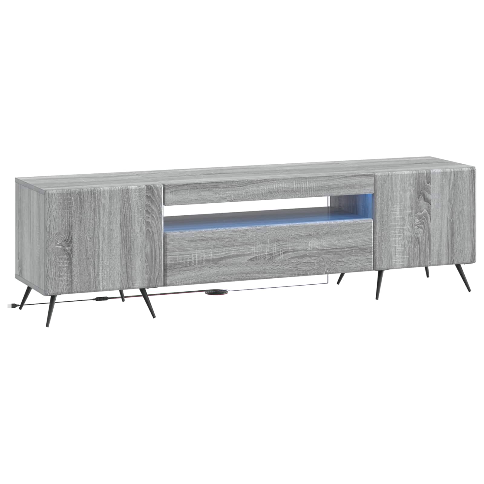 897571_1.jpg vidaXL LED TV kabinet Sivý Sonoma Kompozitné drevo – Obrázok 1
