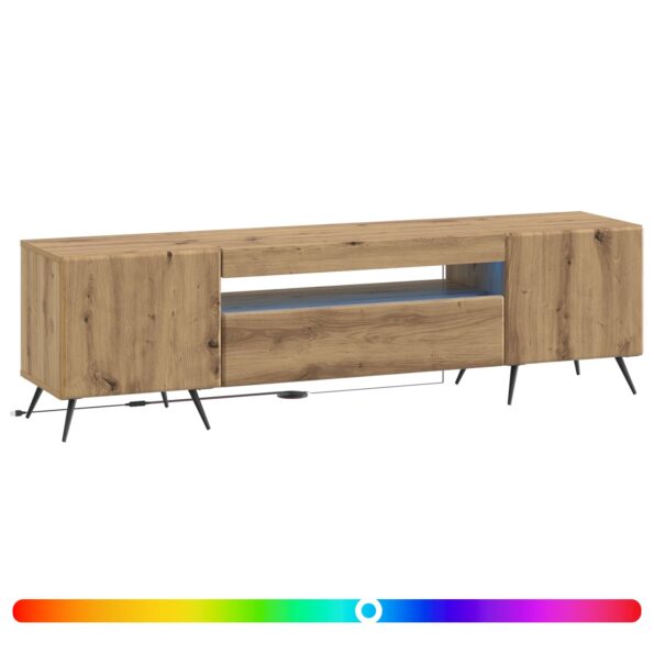 vidaXL LED TV kabinet Dub artisan Kompozitné drevo – Obrázok 2