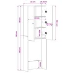 vidaXL Toaletná skriňa BREDA Dub sonoma 66 x 25,5 x 190 cm – Obrázok 8