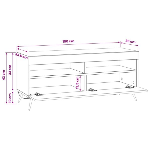 vidaXL LED TV kabinet Biela Kompozitné drevo – Obrázok 10