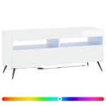 vidaXL LED TV kabinet Biela s vysokým leskom Kompozitné drevo – Obrázok 2