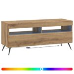 vidaXL LED TV kabinet Staré drevo Kompozitné drevo – Obrázok 2