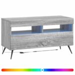 vidaXL LED TV kabinet Sivý Sonoma Kompozitné drevo – Obrázok 2