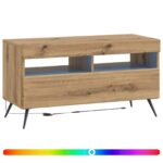 vidaXL LED TV kabinet Dub artisan Kompozitné drevo – Obrázok 2