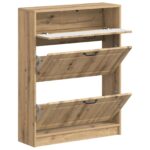 vidaXL Skriňa na topánky UTRECHT 78 x 24 x 100 cm Kompozitné drevo – Obrázok 2