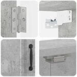 vidaXL Skriňa na terč UTRECHT Betónovo sivá 52,5 x 10,5 x 53,5 cm – Obrázok 6