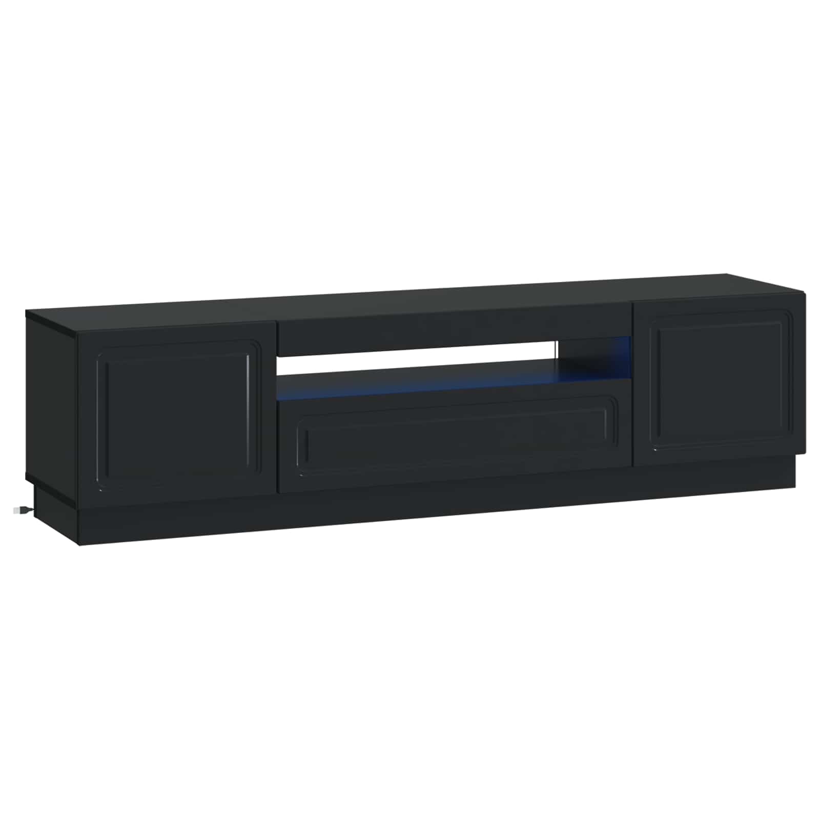 897786_1.jpg vidaXL LED TV kabinet Čierna Kompozitné drevo – Obrázok 1