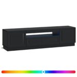 vidaXL LED TV kabinet Čierna Kompozitné drevo – Obrázok 2