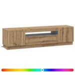 vidaXL LED TV kabinet Dub artisan Kompozitné drevo – Obrázok 2