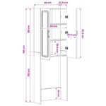 vidaXL Toaletná skriňa UTRECHT Betónovo sivá 66 x 25,5 x 190 cm – Obrázok 8