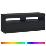 vidaXL LED TV kabinet Čierna Kompozitné drevo – Obrázok 2