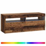 vidaXL LED TV kabinet Staré drevo Kompozitné drevo – Obrázok 2