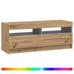 vidaXL LED TV kabinet Dub artisan Kompozitné drevo – Obrázok 2