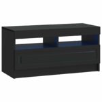 vidaXL LED TV kabinet Čierna Kompozitné drevo