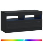 vidaXL LED TV kabinet Čierna Kompozitné drevo – Obrázok 2