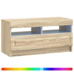vidaXL LED TV kabinet Dub sonoma Kompozitné drevo – Obrázok 2
